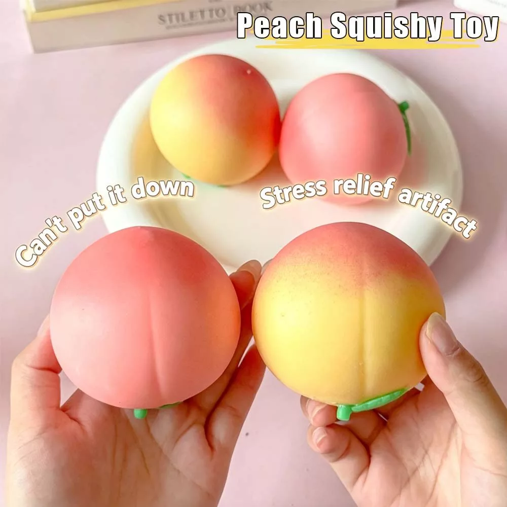 ผลไม้รูป Ibloom Peach Fidget Toy ของเล่นหยิกมือน้ําหนักเบาให้สงบอารมณ์ระคายเคืองใช้ทุกวัน