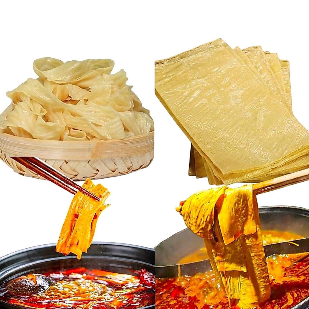 ฟองเต้าหู้แห้งเล็ก ฟองเต้าหู้แผ่นใหญ่ เต้าหู้ชาบูหม้อไฟ น้ำหนัก 600กรัม 豆腐皮干货