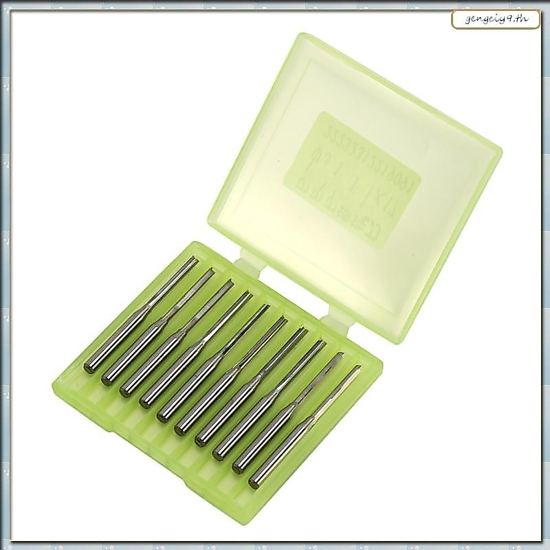 [ZBM] 10 ชิ้นสองขลุ่ยปลายตรงโรงสีสล็อตตรงเครื่องตัดไม้สองคู่ขลุ่ย Bits 3.175X2X17 มม.สําหรับ CNC Router