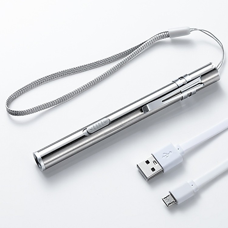 ปากกาไฟฉาย LED แบบมือถือ แบบพกพา ชาร์จ USB สว่างพิเศษ แบบมืออาชีพ