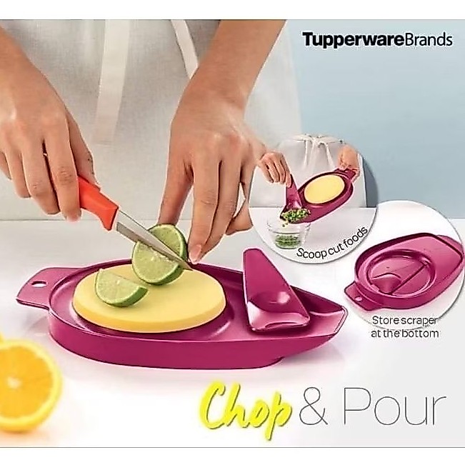 Tupperware เขียงหั่นเครื่องเคียง พร้อมช้อนปาด เนื้อหนาทนทานมากๆ