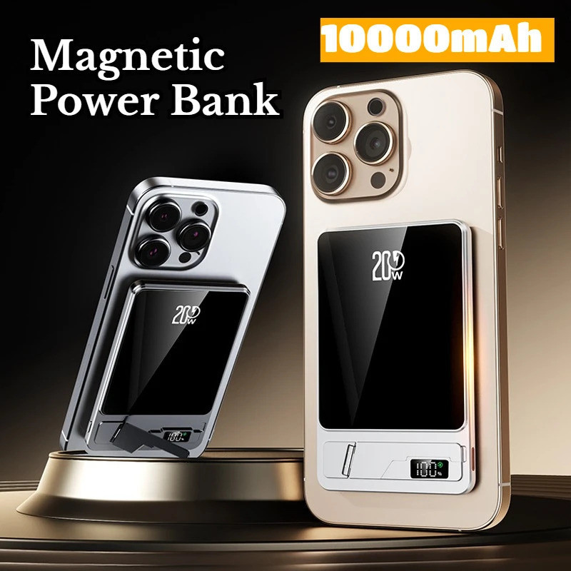 Magnetic Power Bank 10000mAh PD20W Fast Charging ไร้สายภายนอกแบตเตอรี่สํารองเครื่องชาร์จแบบพกพาสําหร
