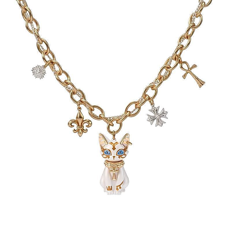 [miaom] 26 รูปแบบใหม่ Anka Series Eye of Life Pharaoh Cat สร้อยคอ