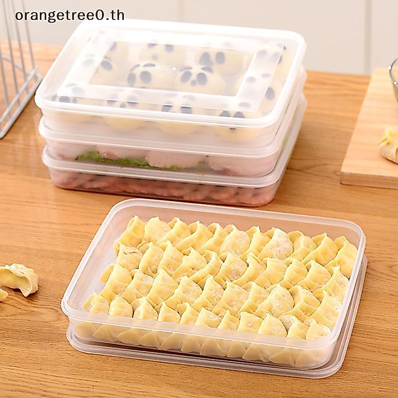 หรือกล่องเก็บห้องครัวตู้เย็น Organizer โปร่งใสอาหารถาดสําหรับ Dumpling ผลไม้ผักเนื้อเค้ก oe