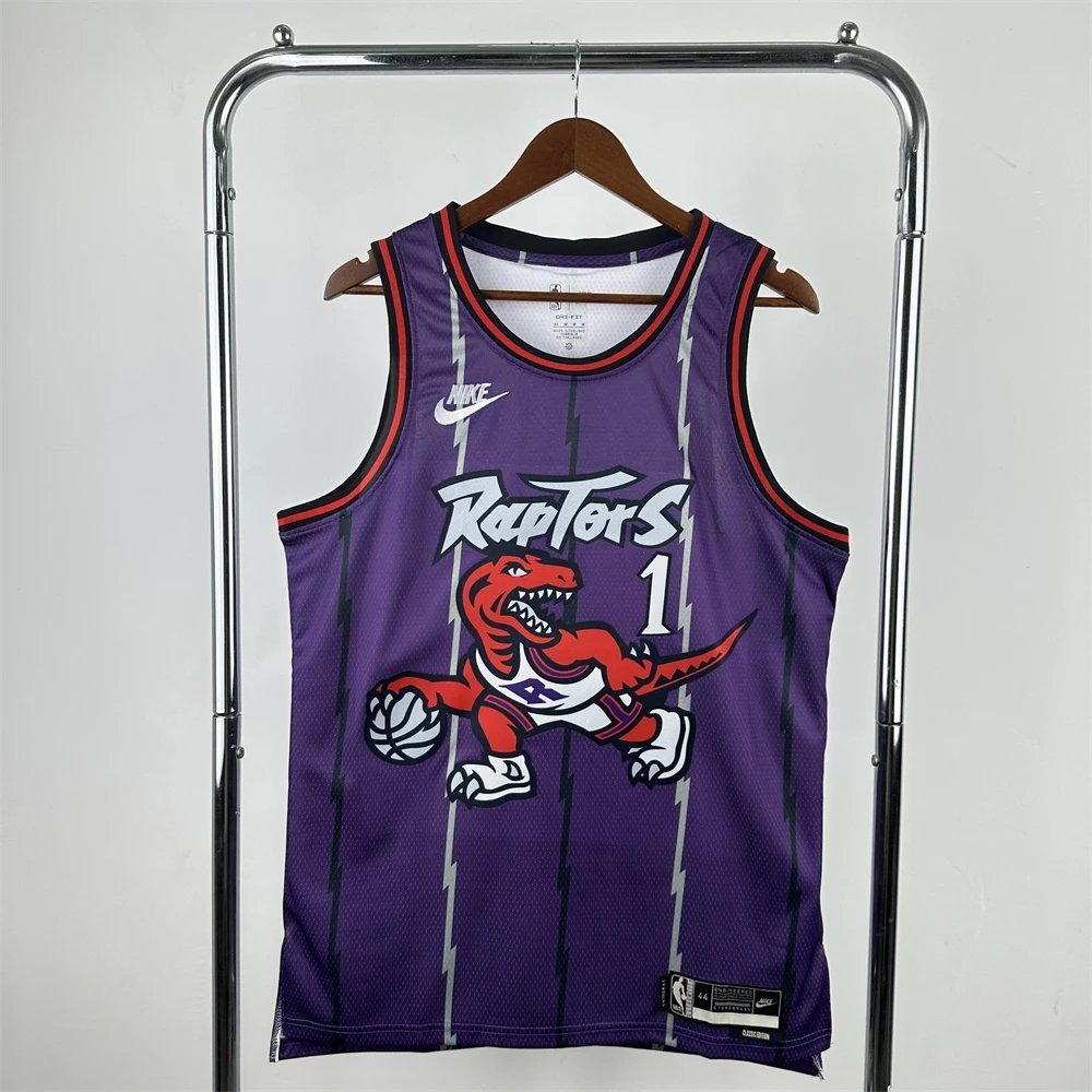 Hot-Press American Version 98-99 Game Season Raptor No. 1 เสื้อมาดี สีม่วง ย้อนยุค เบอร์ 15 คาร์เตอร