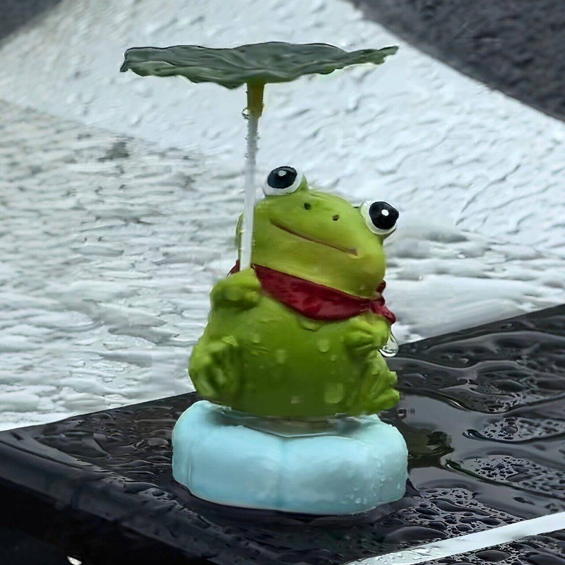 Rotatable Lotus Leaf Lucky Frogs Action Figurines รถแดชบอร์ดเครื่องประดับ Auto ภายในคอนโซลตกแต่งเดสก์ท็อปตกแต่ง
