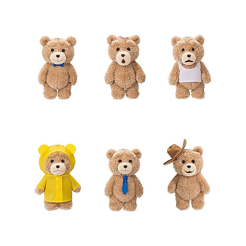 POPMART Ted2 ตุ๊กตาหมี Movable Plush Series จี้อินเทรนด์เล่นรูป Mystery กล่องของขวัญ