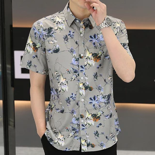 เสื้อฮาวาย สินค้ามาใหม่ hawaii สำหรับผู้ชาย ผ้านิ่มขึ้น สไตล์เกาหลีมาแรงฮาวายสไตล์เกาหลีเสื้อเชิ้ตแนวเกาหลีพร้อมส่ง