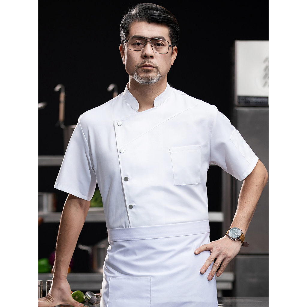 Cante Cake Baking Grey Stand-Up Collar Chef Work Clothes