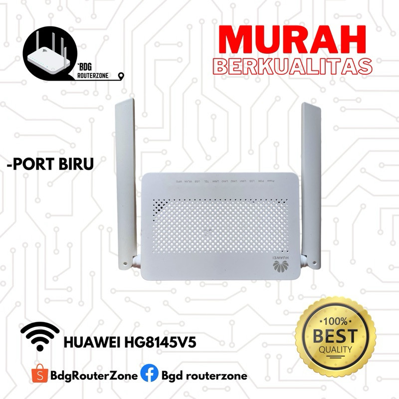 HIJAU Huawei HG8145v5 พอร์ต Dualband สีฟ้า/พอร์ตสีเขียว + อะแดปเตอร์เดิม 12 โวลต์