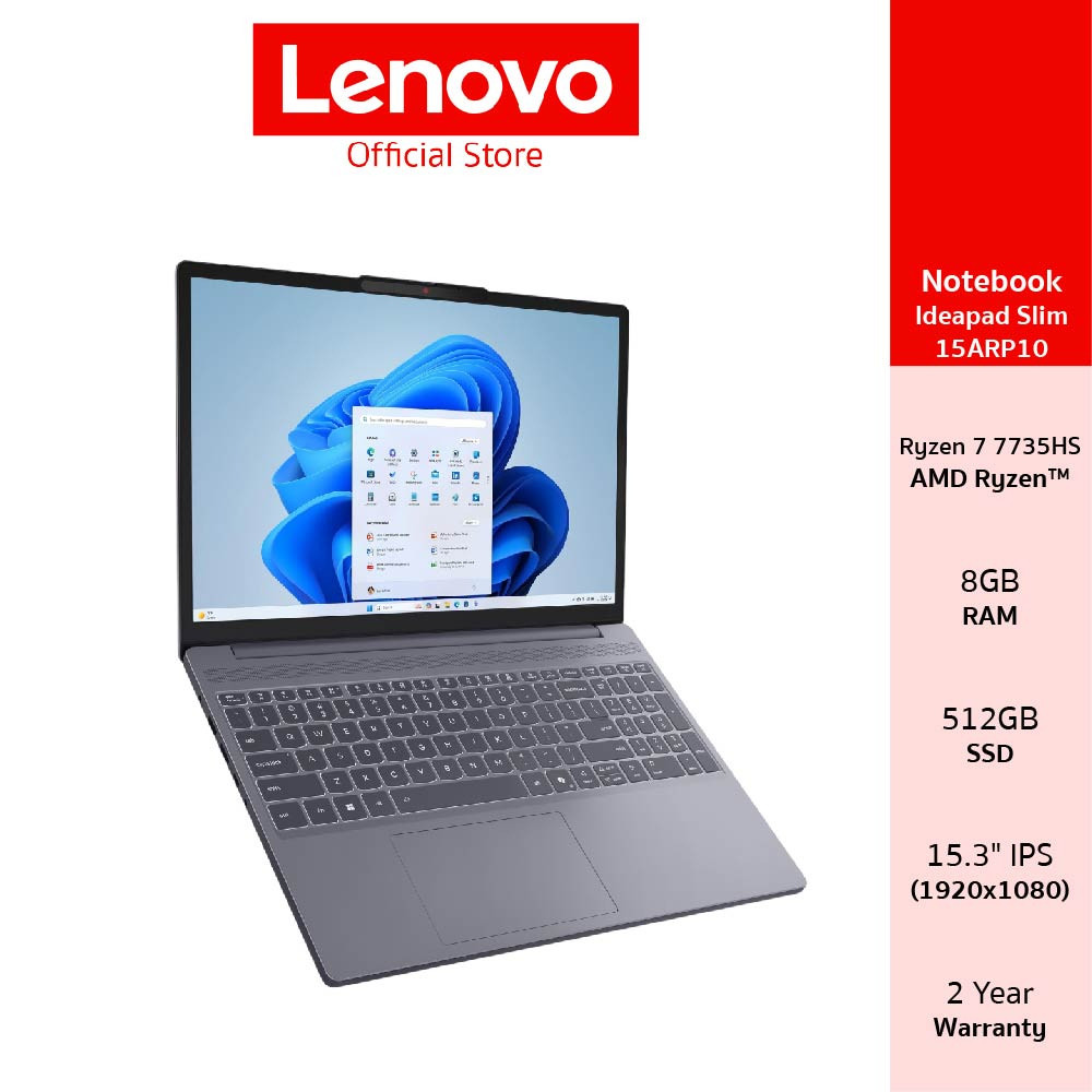 Lenovo Ideapad Slim 3 15ARP10(83K7009GTA)Notebook Ryzen 7 7735HS 16GB SSD 512GB 15.3" IPS
