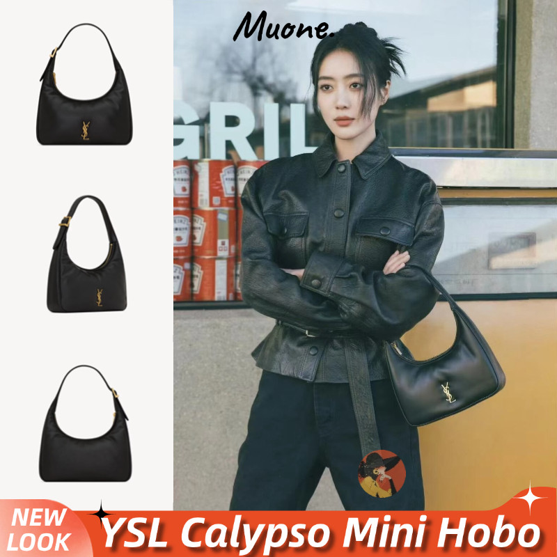 YSL BAG 👜Saint Laurent Calypso Mini hobo In Plunged Lambskin Women's Bags แซงต์โลร็องต์  กระเป๋าถือ