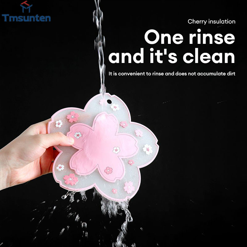 Tm แผ่นฉนวนกันความร้อน PVC ลายดอกซากุระ กันลื่น สําหรับรองแก้วกาแฟ ชาร้อน โต๊ะอาหาร - รูปที่ 5