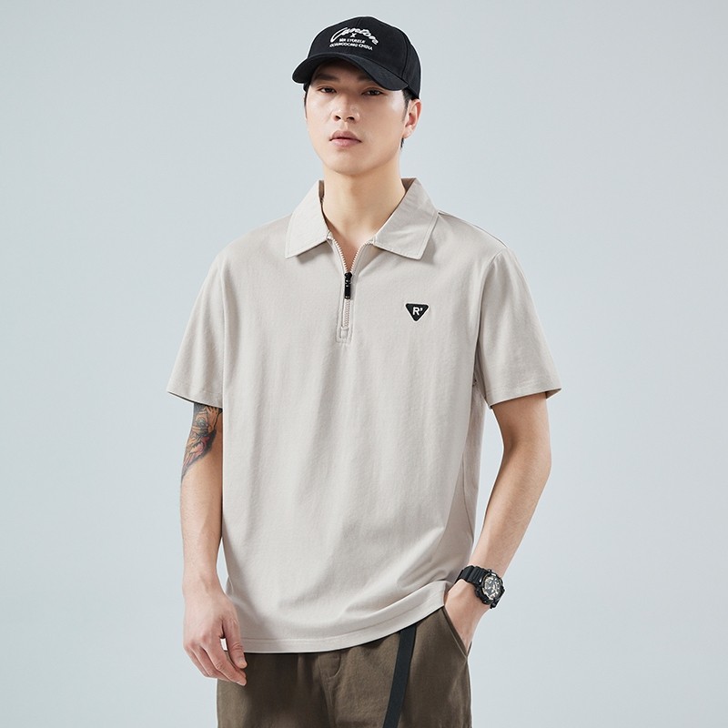 ⚡️Proman⚡️ [ 3 สี COD ] 2024 ฤดูร้อน รุ่นใหม่ ปกพับ ซิป POLO แบรนด์ยอดนิยม แขนสั้นผู้ชาย เสื้อยืด ลำลอง ราคา ถูกที่สุด ดีลบีเคเค แกลเลอรีภาพที่ 2