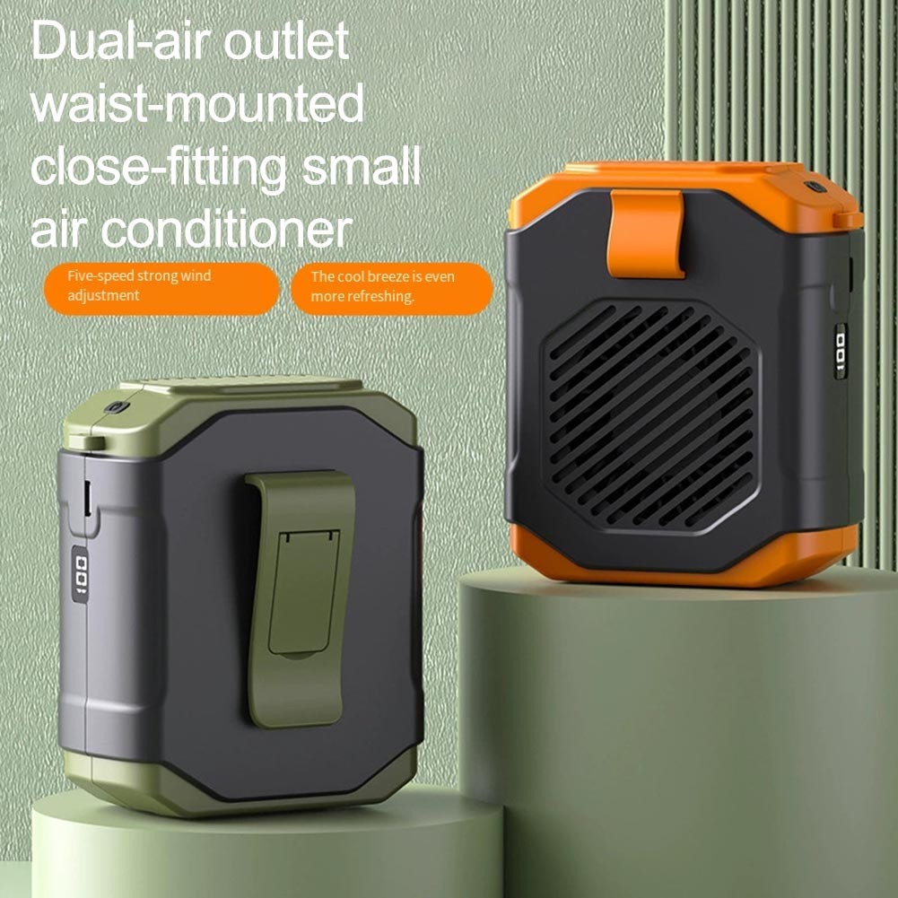 Portable Waist Fan USB Rechargeable Waist Clip Fan Mini Hanging Neck Fan