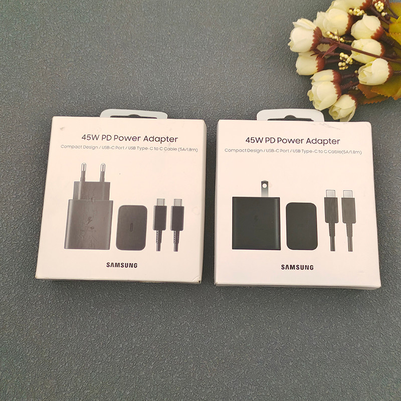 SAMSUNG สําหรับSamsung S24 S25 Ultra Charger 45Wอะแดปเตอร์สําหรับGalaxy S23 S22 Note20 Ultra Zพลิกพั