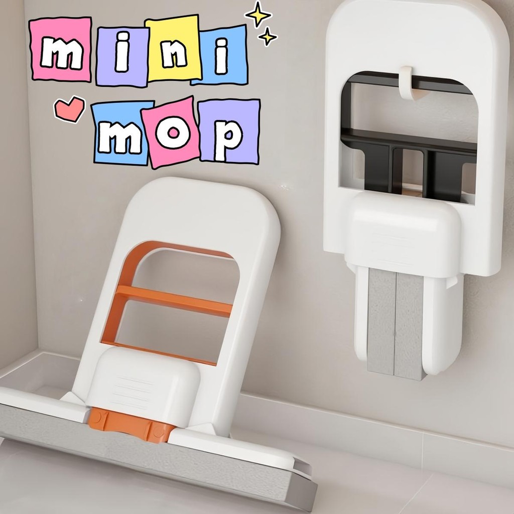 mini mopไม้ถูพื้นฟองน้ำตั้งโต๊ะขนาดเล็ก ดีไซน์สร้างสรรค์ ไม้ถูพื้นดูดซับแบบใช้มือถือขนาดเล็ก เหมาะสำหรับทำความสะอาด