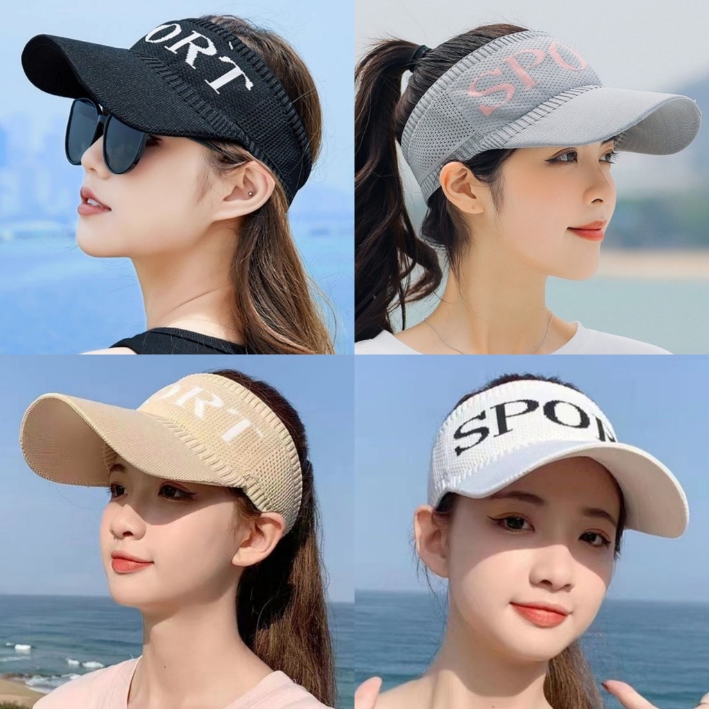 🍐หมวกกันแดดหญิง ใหม่ มินิมอล กันแดด หมวกครึ่งใบ เดินป่า ระบายอากาศ กันuv พร้อมส่ง