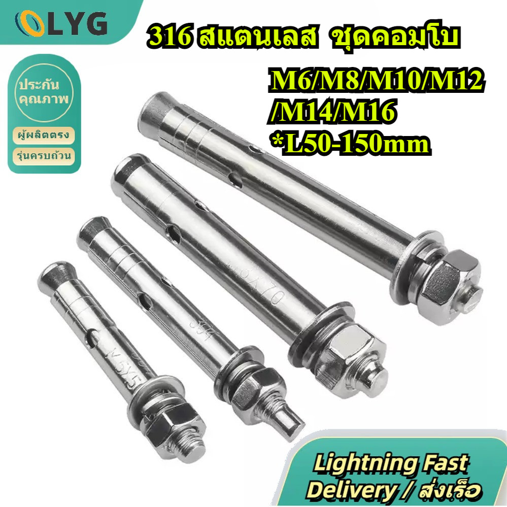 สกรูขยายสแตนเลส 316 M6/M8/M10/M12/M14/M16 * L50-150mm/316 Stainless Steel Expansion Screw (TH)