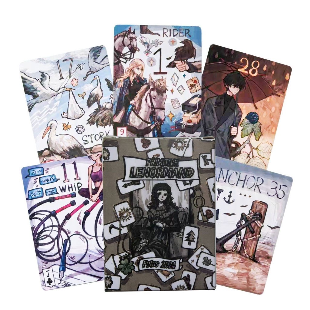 เด็ค Primice Lenormand Orale 44 ชิ้นการ์ดสํารับภาษาอังกฤษเล่นไพ่ เกม (รวมการ์ดพิเศษ 2 ใบ)