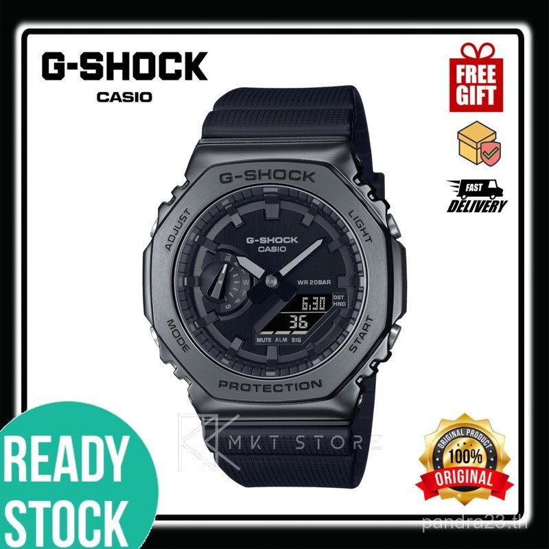 GM2100BB-1A นาฬิกาเหล็กสีดําทั้งหมดเคสโลหะกีฬา GM-2100BB-1ADR สายรัดกันน้ํา Unisex p738