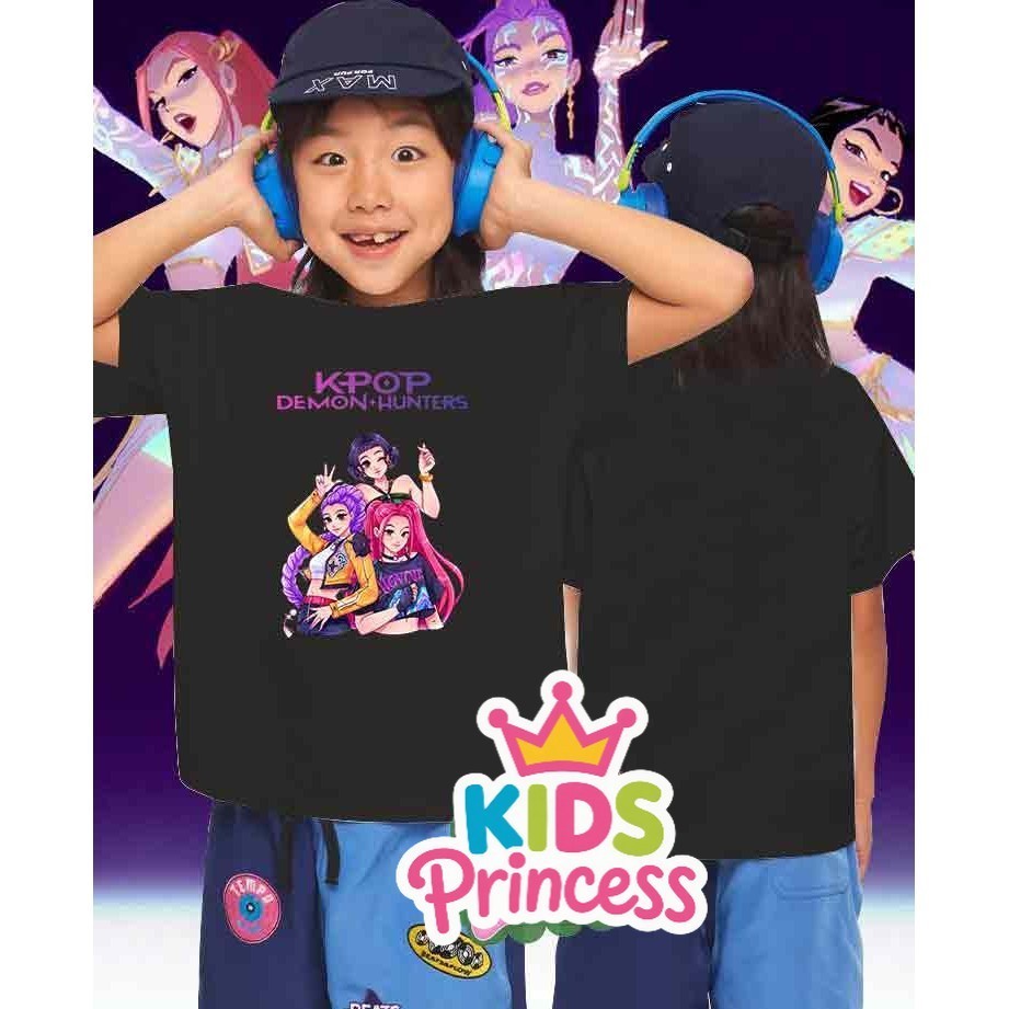 (จัดส่งตลอด 24 ชั่วโมง)Candy kids Kpop Demon Hunters มาใหม่เด็กแขนสั้นเสื้อยืดฤดูร้อนการ์ตูนพิมพ์รอบ