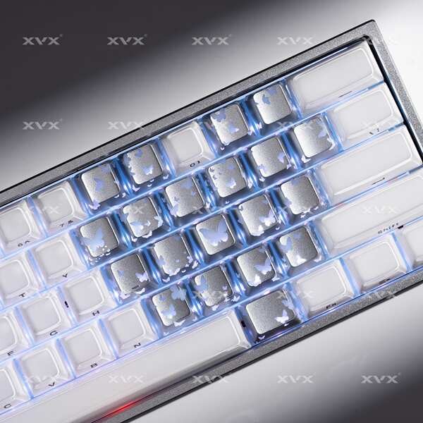 keycap ใส คีย์แคปใส XVX Butterfly Heart Keycap เพิ่มเติมสีชมพูรูปแบบโปร่งแสง IMD Magnetic Axis Mecha