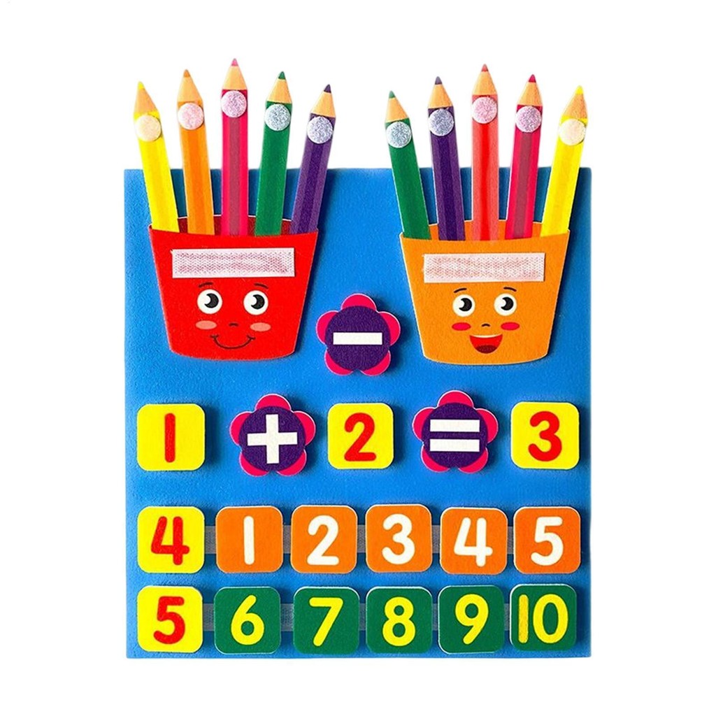 Felt Finger Numbers Portable Pencil Counters Math Games Pencil Number Counting Math Felt Board Presc