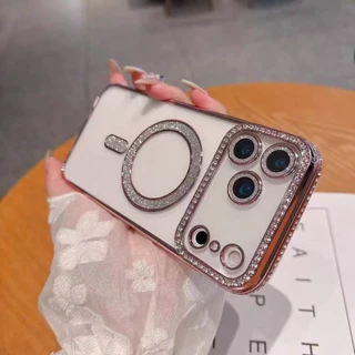 เคสกันกล้อง แต่งกลิตเตอร์ เคสแม่เหล็ก ชาร์จได้ สำหรับ iPhone 17 17Pro 17Air 17Promax 17e Pro max 15 14 13 12 11 Promax
