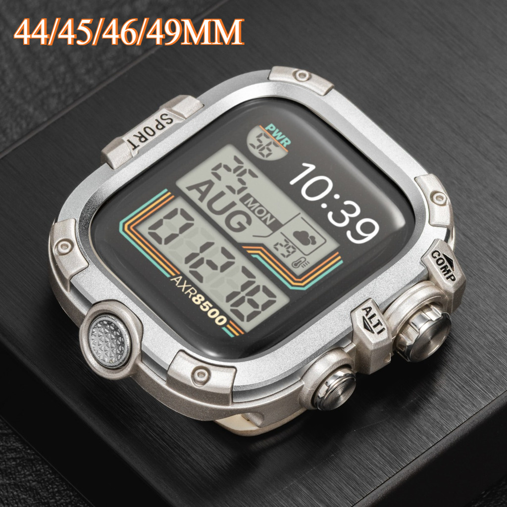 ฝาครอบป้องกันพร้อมฟิล์มกันน้ําโลหะ + PC กันชนสําหรับ Apple Watch Ultra 49 มม.46 มม.45 มม.44 มม.IWatch 10 9 8 7 6 SE 5 4
