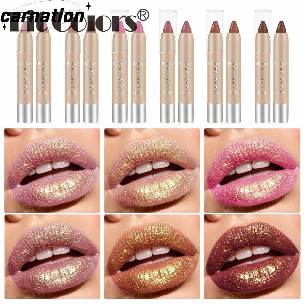 CARNATION Lips Lipliner Pencil, Matte with Gold Glitter Lipstick Lipliner, Long-Lasting Waterproof S