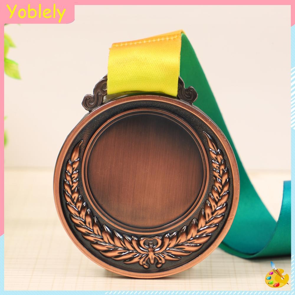 [Yoblely.th] 2 นิ้ว 1st 2nd 3rd รางวัลเหรียญพร้อมริบบิ้นคอสําหรับเด็กการประชุมโรงเรียนกีฬา