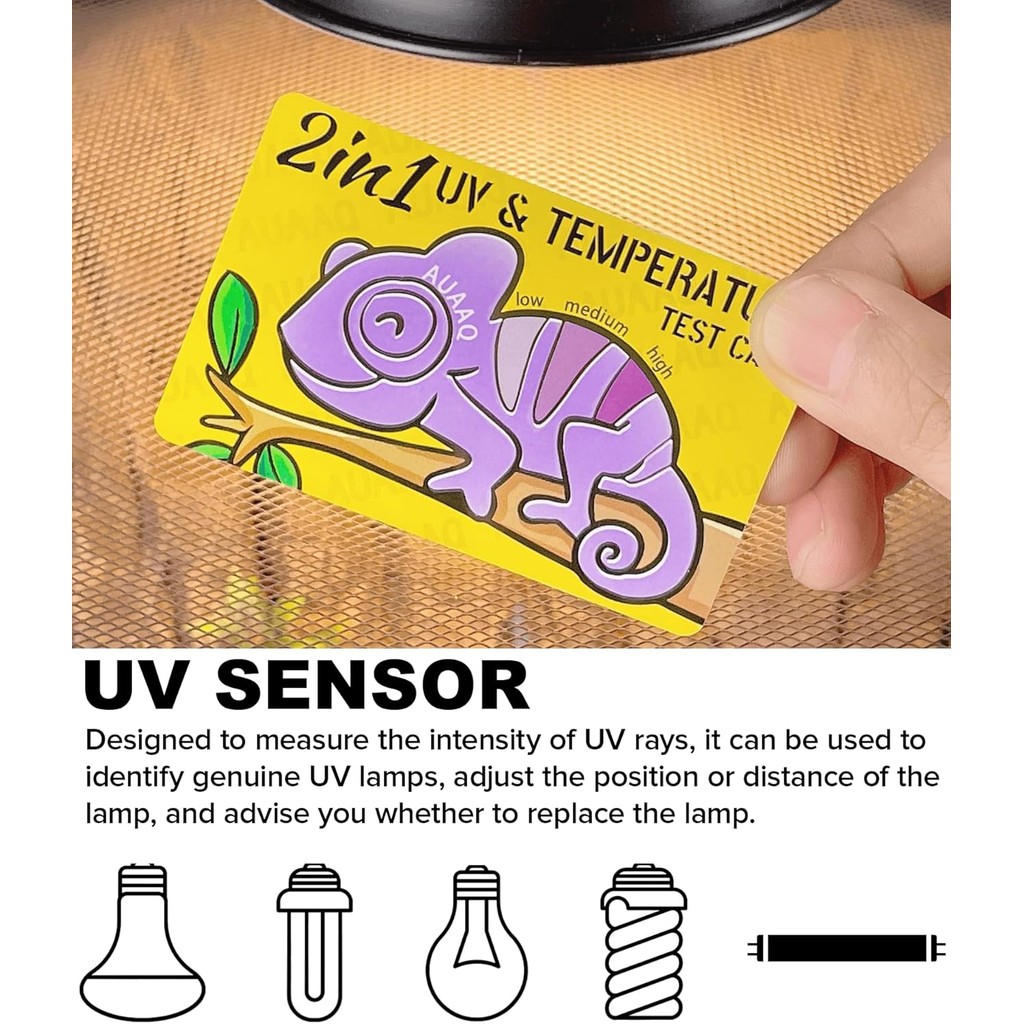 2-in-1 สัตว์เลื้อยคลาน UV Light Meter เครื่องตรวจจับเซ็นเซอร์เครื่องทดสอบการตรวจจับ UVA/UVB Intensit