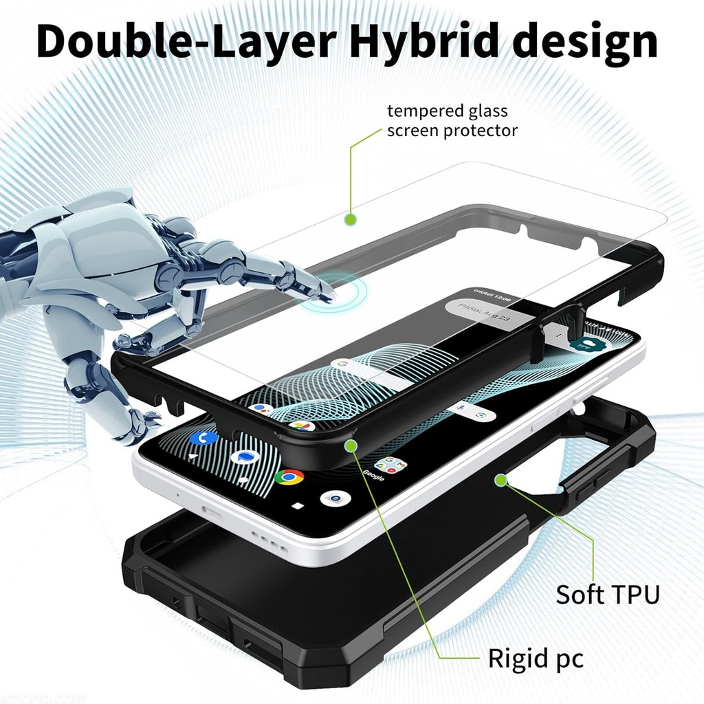 เคสสําหรับคริกเก็ตไอคอน 6 SL219C/AT&T Verge SL219A เคสโทรศัพท์พร้อมตัวป้องกันหน้าจอ (กระจกนิรภัย),Sl