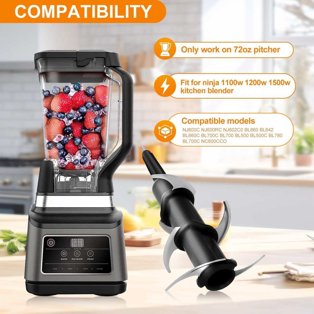 สําหรับใบมีดเครื่องปั่นนินจา, 6-ใบมีดเครื่องปั่นอะไหล่เข้ากันได้กับนินจา 72 ออนซ์ 1100W เหยือก BL740