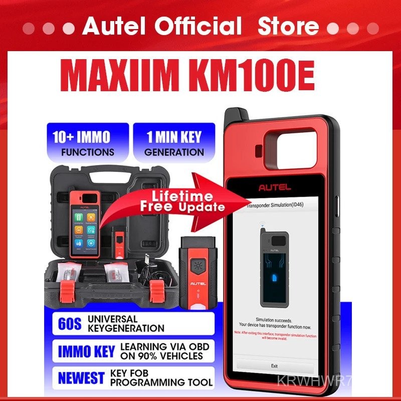 Autel KM100E Key การเขียนโปรแกรมเครื่องมือเครื่องสแกนเนอร์วินิจฉัยรถยนต์ฟรี Update Key Programmer PK