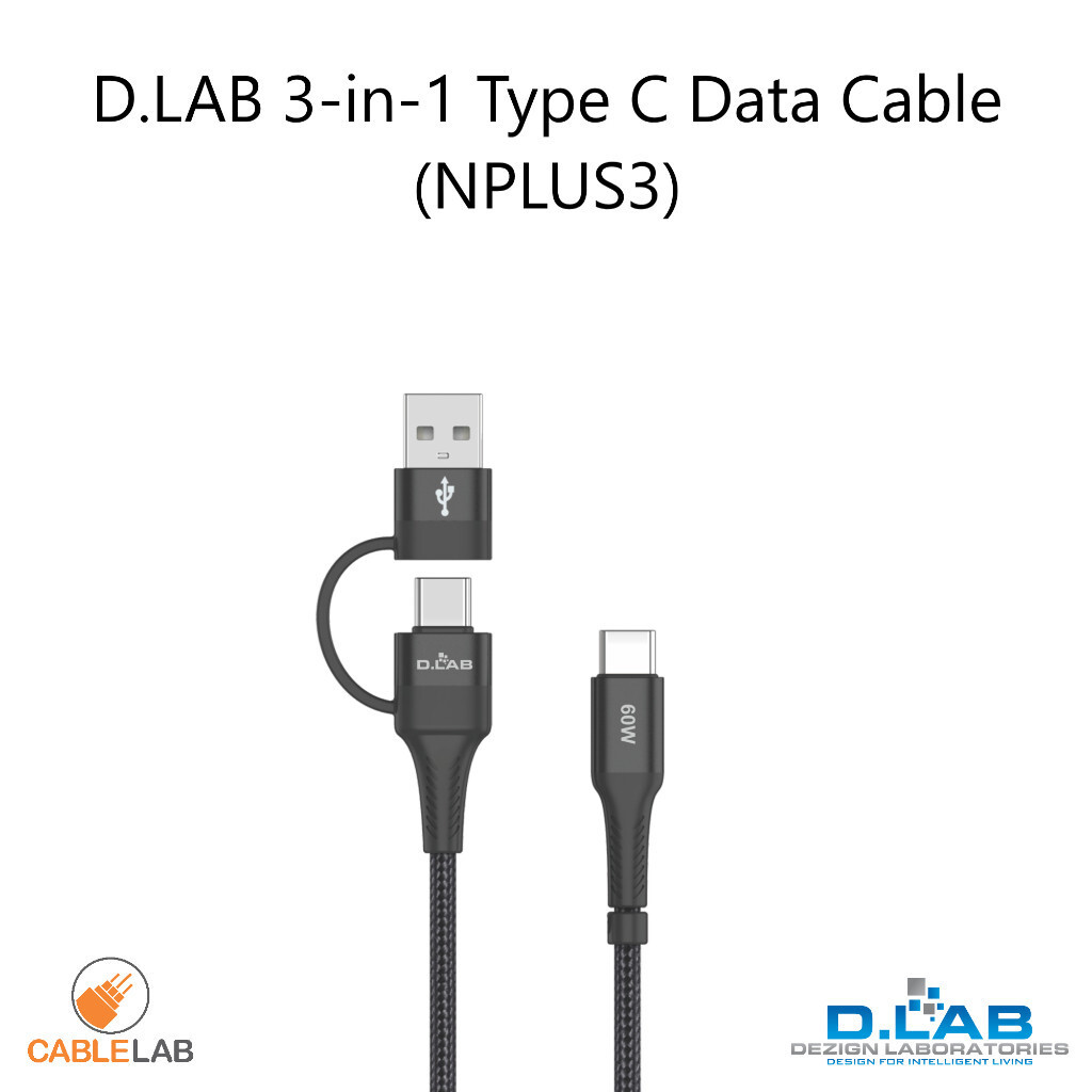 D.LAB 3in1 60W Type C สายชาร์จ NPLUS3