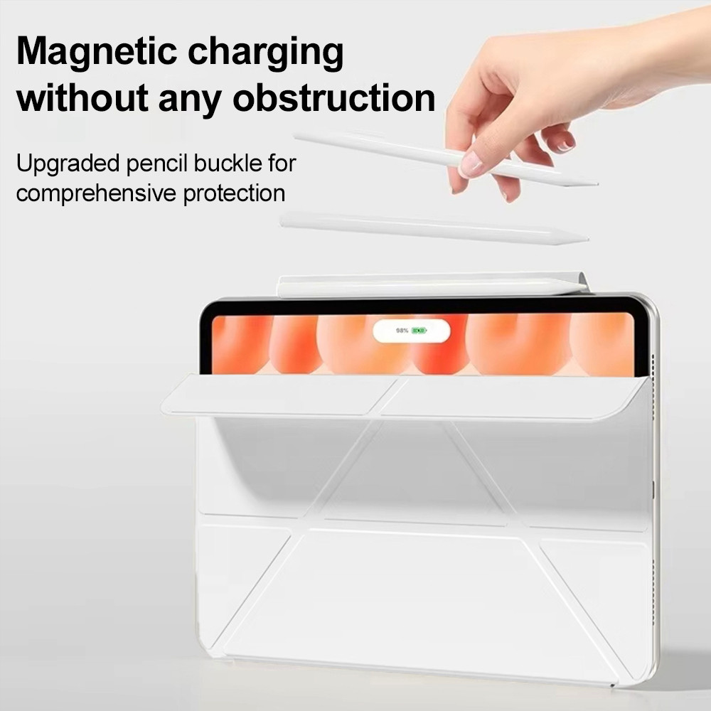 เคสป้องกันขาตั้งรูปตัวYพร้อมคลิปแม่เหล็กสองด้านสำหรับ IPad Pro11 12.9 2018-2022 Gen11/10 Air5/4 Mini6/7 Air 13”เคสไอ-XF - รูปที่ 2