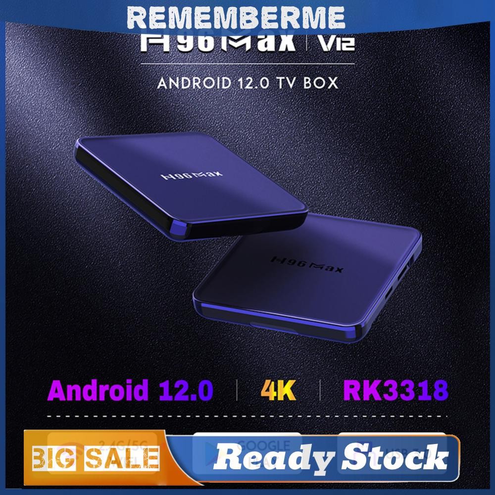 H96 Max V12 Network Set Top Box รองรับบลูทูธ 4.0 Android TV Set Top Box 3D Video Formats ค้นหาอินเทอ