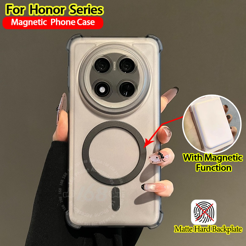 เคส Honor X9C X9D X9B 5G Case เคสแม่เหล็กสีลูกกวาดกันกระแทกพร้อมป้องกันเลนส์กล้อง ความรู้สึกด้านฟรอสต์ เคสซอฟต์หนาแบบถุงลม เคสโทรศัพท์เรียบง่าย