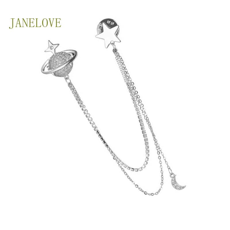 JLOVE Dapper เข็มกลัดสูทผู้ชายพร้อมพู่คริสตัลดาวเคราะห์และ Rhinestones คุณสมบัติ
