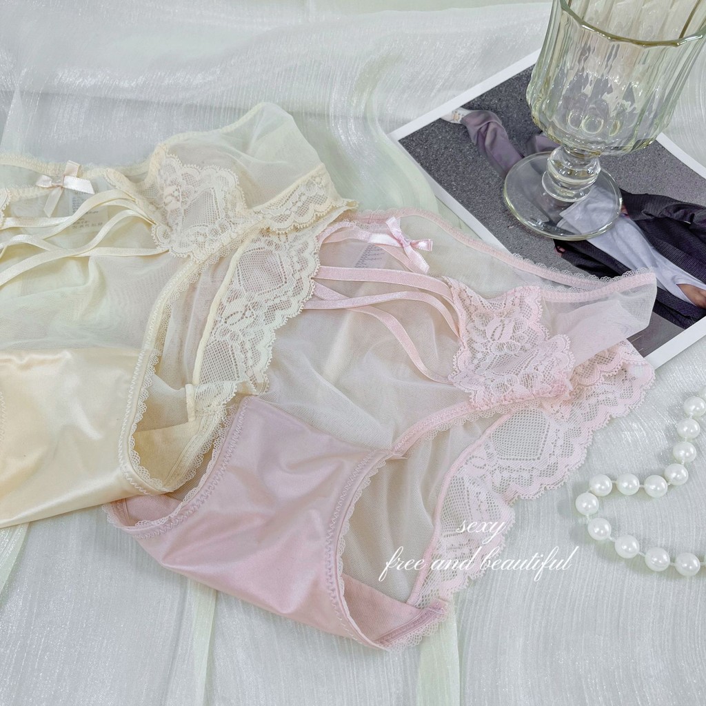 6PBP สามเหลี่ยมหรูหรา Breathable F-743 กางเกงผู้หญิง Lace Desire สไตล์ใหม่สุภาพสตรีตาข่าย Pure Jacqu