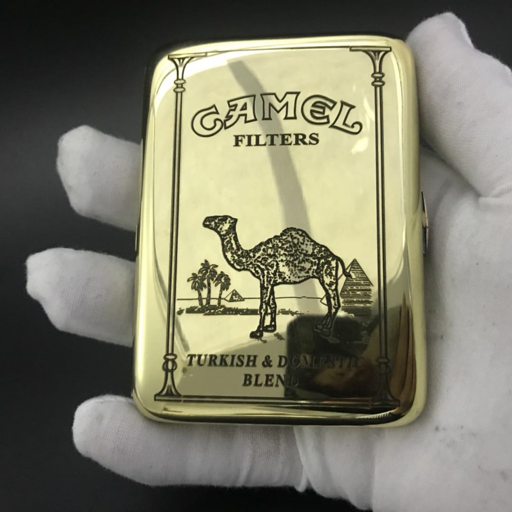 [Zhurong Fire Tools] กล่องบุหรี่แกะสลักทองแดงบริสุทธิ์ Marlboro คลาสสิก 16 ชิ้นเคสบุหรี่ย้อนยุคป้องก