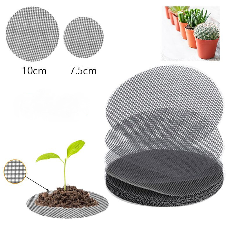 50/100 Pack Reusable Flower Pot Mats – Round Mesh to Prevent Soil Erosion & Improve Drainage
