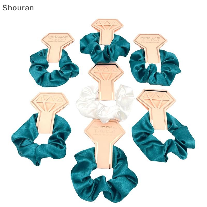 (niangben888) 1 ชิ้นเพื่อนเจ้าสาวผม Scrunchies ทีมเจ้าสาว To Be Hairrcle งานแต่งงานเจ้าสาวของที่ระลึ