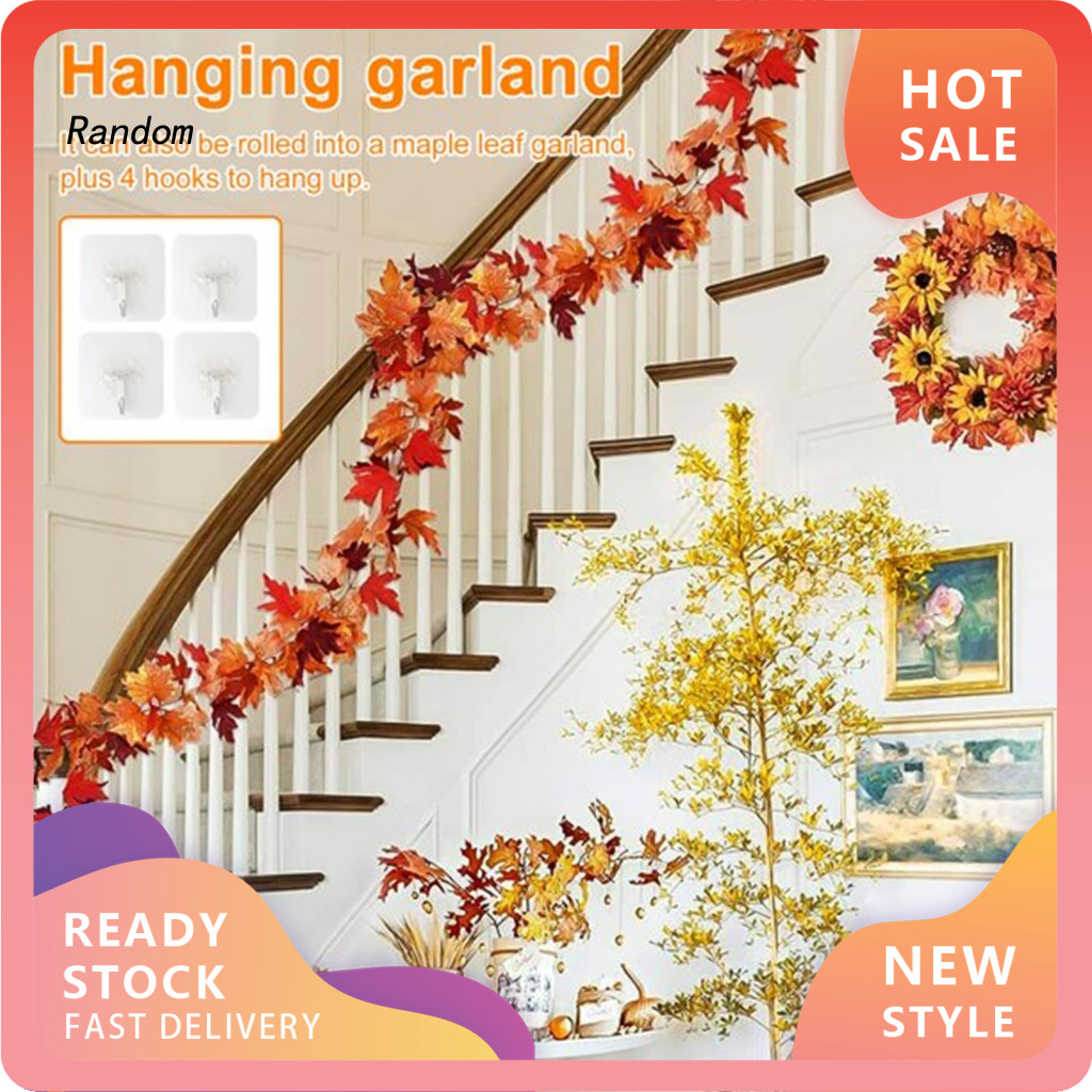 วิ่ง Maple Leaf Bunting แบนเนอร์ประดิษฐ์ Maple Leaf ตกแต่งประดิษฐ์ Maple Leaf Garland พร้อมดอกทานตะว