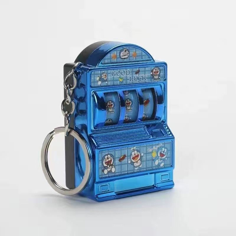 Spot Goods#Mini Fruit Machine Keychain Pendant Las Vegas777Vintage Shake Machine Small Toy Lottery M