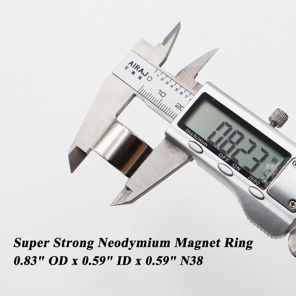 Radial Ring Magnet - N38 0.83" OD x 3/5" ID x 3/5" Radially Oriented Magnetized Unipolar แม่เหล็กสํา