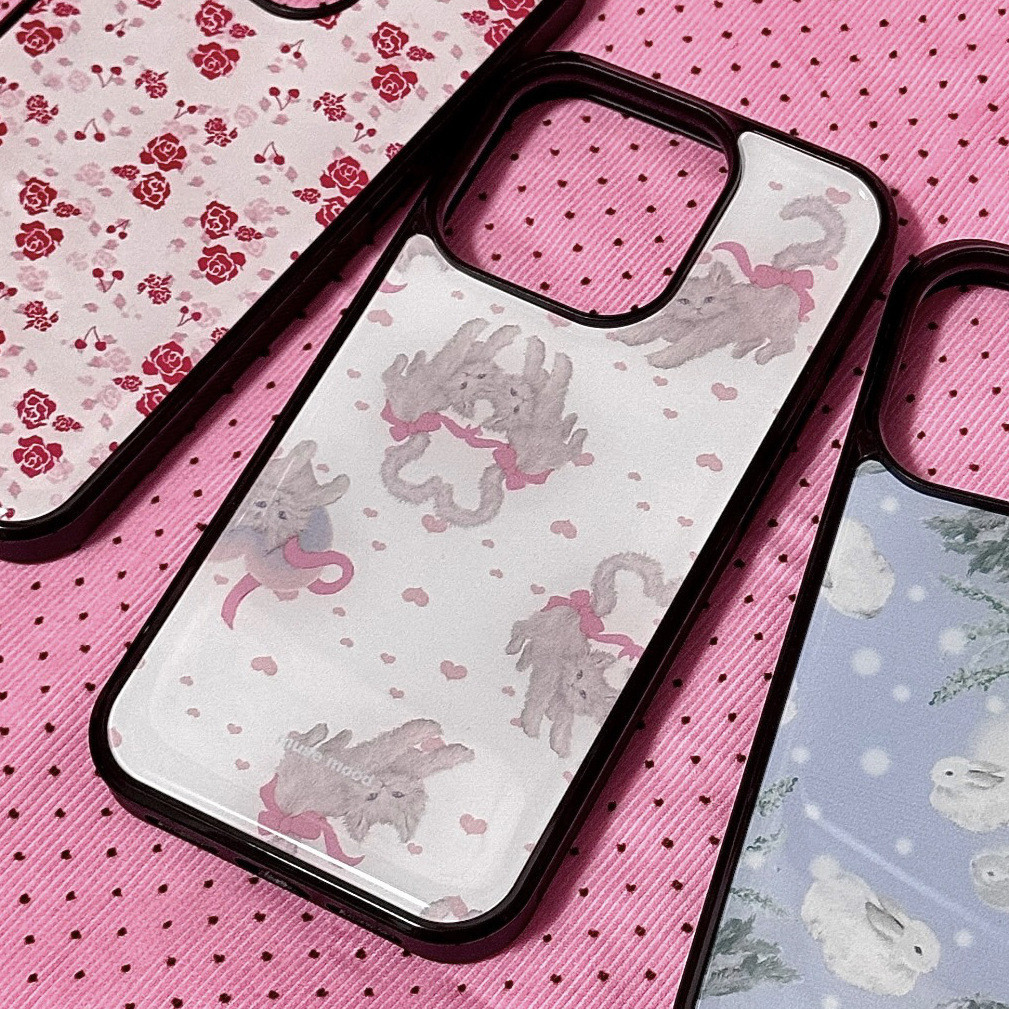 Polka Dot Cat เคสโทรศัพท์ Drop-Resistant สําหรับ iPhone 16 Promax 15 Promax 11 12 13 14plus 15plus 16e 16plus 15pro ราคา ถูกที่สุด ดีลบีเคเค รูปภาพหลัก