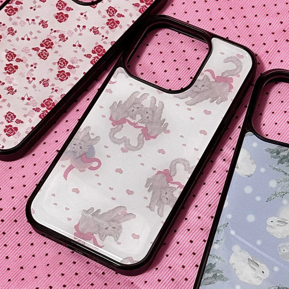 Polka Dot Cat เคสโทรศัพท์ Drop-Resistant สําหรับ iPhone 16 Promax 15 Promax 11 12 13 14plus 15plus 16e 16plus 15pro